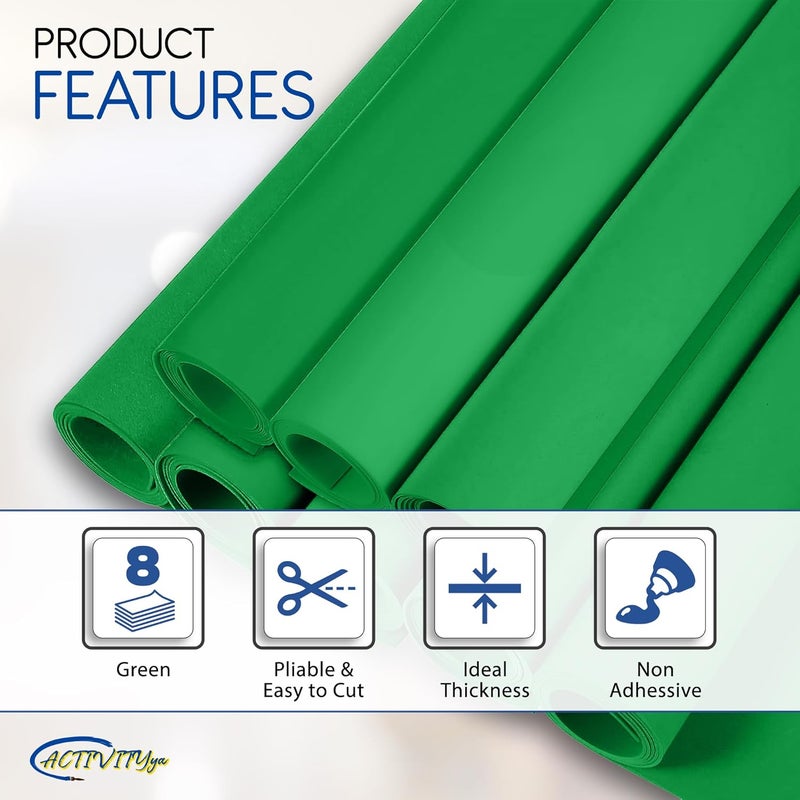 ACTIVITYYA Green EVA Foam Sheets, 6 x 9 Inch, 2mm Thick – Foam Paper for DIY Arts and Crafts, School Projects, and More – 8 Pack - Image 4